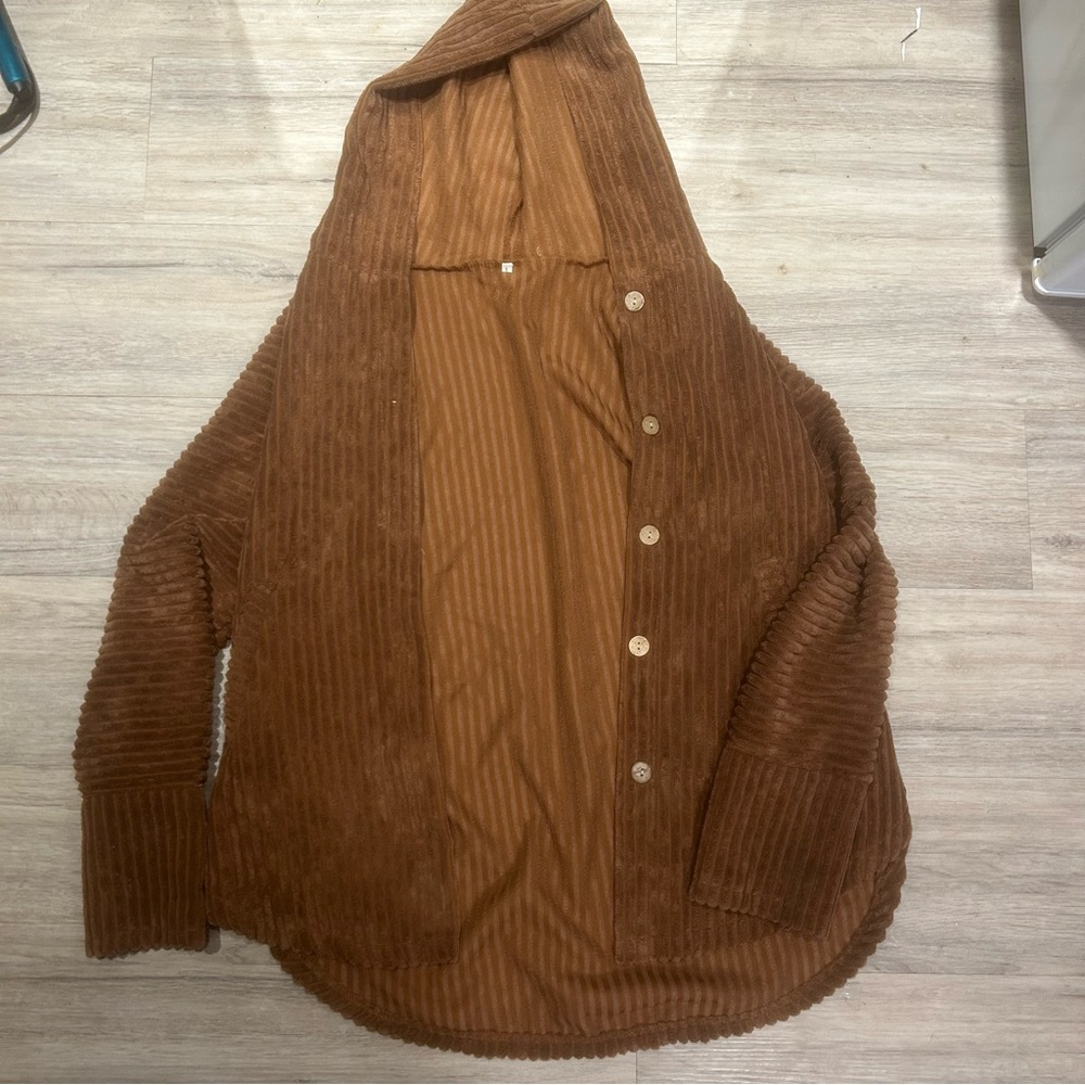 Brown Hooded Cardigan
